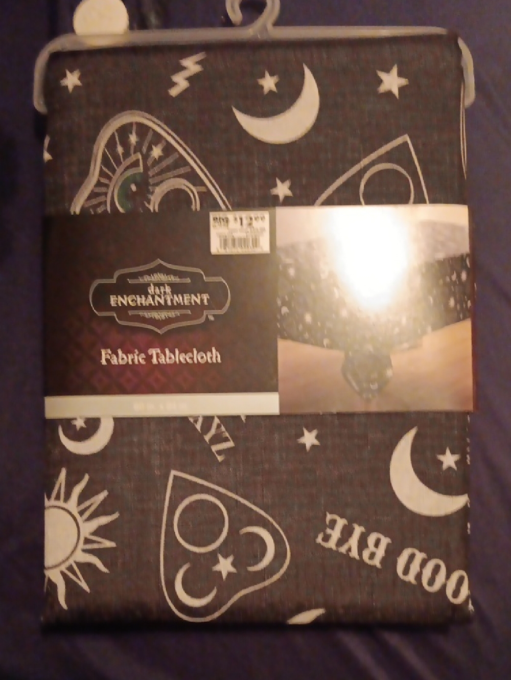 Black and White Celestial Fabric Tablecloth